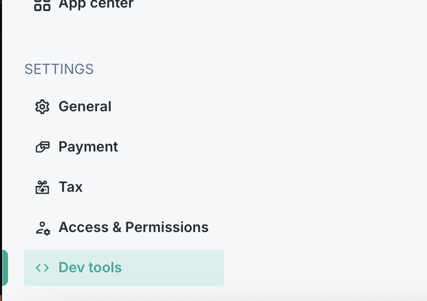 Access &amp; Permissions Menu